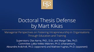 Doctoral Thesis Defense by Mart Kikas