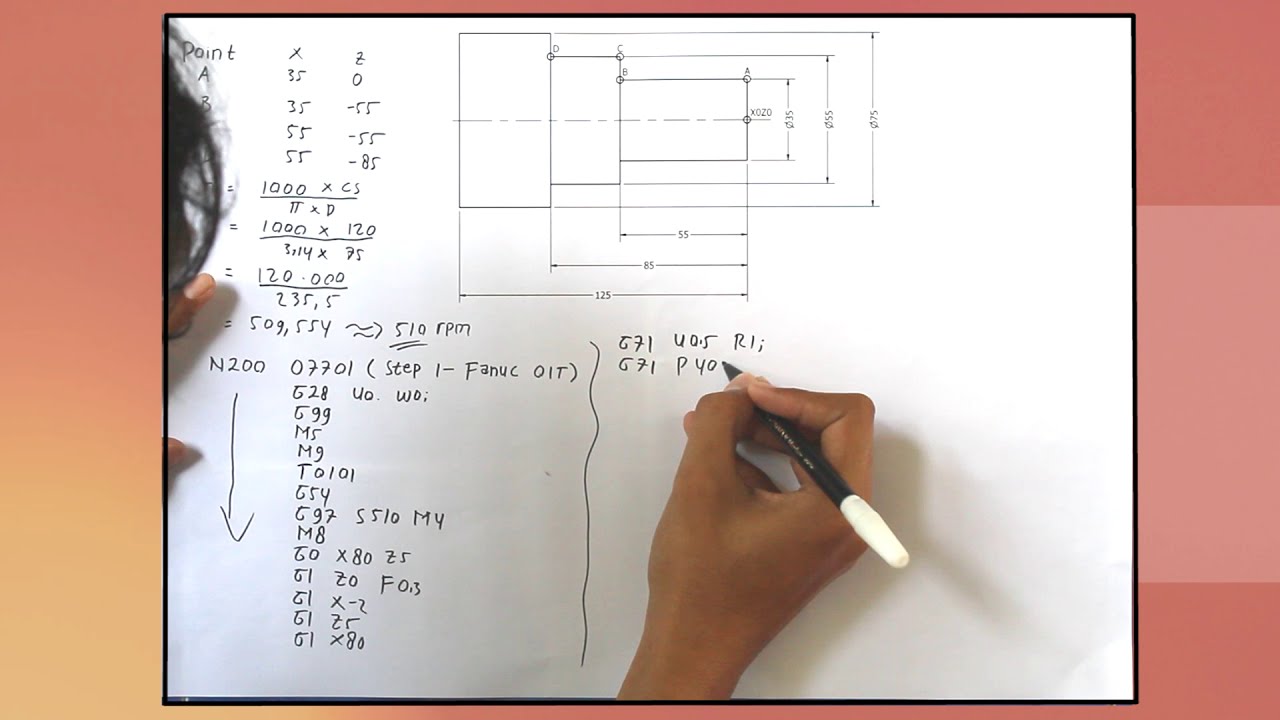 TUTORIAL PEMBUATAN PROGRAM MANUAL CNC TURNING DENGAN SIKLUS G71 DAN G70 ...