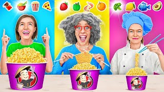 BIG VS MEDIUM VS SMALL PLATE || Eating 1000 Food Layers! Emoji Challenge by 123 GO! FOOD