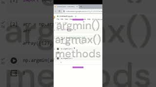 argmin() and argmax() method in numpy #numpy #datascience #machinelearning #pandas #python