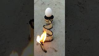 Fire egg on snake match sticks 🔥🔥🔥🔥#fire #egg #motivation #match #snake #explore #experiment