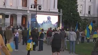 Community members rally for Ukraine at California State Capitol