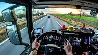 ASMR 🇩🇰 POV Truck Driving Scania R500 | Going Back To Germany In 2025 | 4k HD |