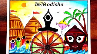 Utkal Diwas Drawing easy | Odisha Day Drawing | Happy Odisha day drawing | Odisha Day Poster Drawing