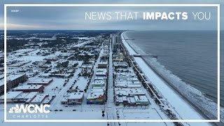 Drone video: Snow in Myrtle Beach, South Carolina