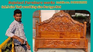 6x6.5 king size box type teak wood bed