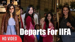 Katrina Kaif, Richa Chadda And Neha Dhupia Departs For IIFA Awards | IIFA New York 2017