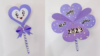 DIY : Cute New year greeting card 2023 / happy new year card making ideas / handmade New year card