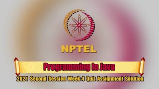 Swayam | Programming In Java Week-4 Quiz Assignment Solution | NPTEL