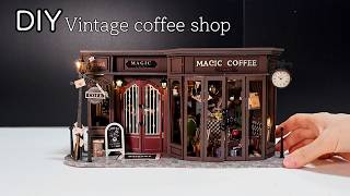 DIY Miniature Dollhouse Kit l Vintage coffee shop l 빈티지 커피 숍 l TEMU l 미니어처 miniature 쉽게 만들기