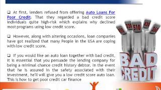 How To Get Approved For Car Loan For Poor Credit History