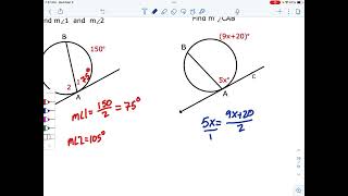 Geometry 10.4-10.5 Notes - Angles and Arc Measures