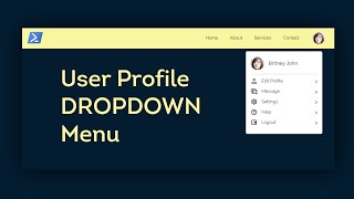 How to make drop down menu using HTML, CSS & JavaScript | User Account Toggle Menu HTML CSS