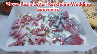 Day 28 of 365 • Make 21pcs. Resin Letter Keychains Wedding Souvenirs with Me •  resin for beginners