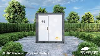 Container Domes and Shelters: Portable Toilet/Shower Walkaround