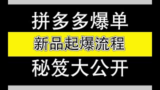 【运营干货】拼多多新品起爆的方针策略