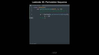 Leetcode 60. Permutation Sequence in Python | Python Leetcode | Python Coding Tutorial | Python ASMR