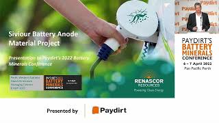 Paydirt's Battery Minerals Conference 2022 Renascor Resources