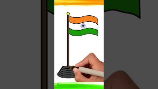 How to draw Indian Flag step by step easy #shorts #republicday #indianflag #drawing
