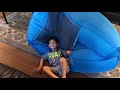 jumping on clevermade airchair or the inflatable air lounger