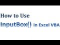 Excel VBA Tips n Tricks 46 How to Use InputBox