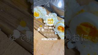 241110CookBoiled Egg\u0026SesameRice Ballsゆで卵とごまのおにぎり作り#OnigiriAction #youtubeショート #料理動画 #omg #newjeans