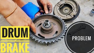 royal enfiled drum brake |brake adjustment ,sound ,at home