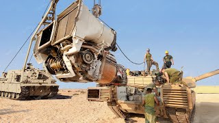 Lifting the Powerful Turbine Engine of Massive $6 Million US M1 Abrams