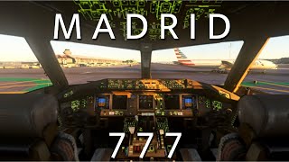 Microsoft Flight Simulator 4K - LONG HAUL INTO MADRID - United 777 - Full Flight - Newark to Madrid