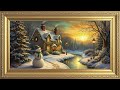 golden glow of christmas winter cottage charm snowfall screensaver 4k 2 hrs