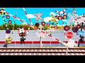 【踏切アニメ】長く重い遮断機を扱う為に特訓するふみきりカンカン😂😂😂Railroad Crossing that Trains to Handle a Long and Heavy Barrier