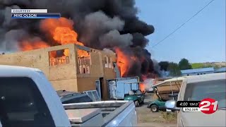 Fire tears through SW Madras building; firefighters battle to stop it amid temps in the 100s