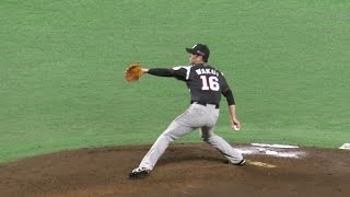 スロー映像)千葉ロッテ 涌井秀章 投球フォーム 2016.10.8