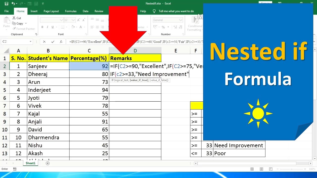 How To Insert A Nested If Function In Excel - Printable Online