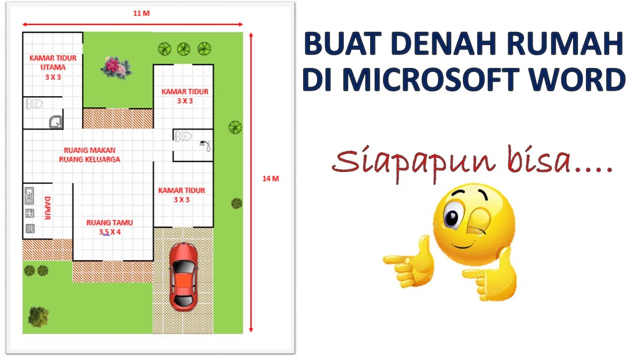 BUAT DENAH RUMAH DI MICROSFT WORD - YouTube