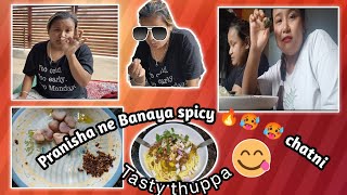 Pranisha ne Banaya Spicy chatni 🥵🥵| Tasty lunch and dinner | Family Vlog ||