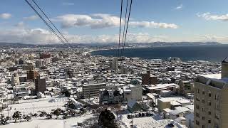 絶景！冬の函館山ロープウェイの登り