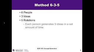 EGR105 Concept Generation Method 6 3 5