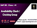 SAP SD- Class 41: Availability check / Checking group || Your's Yuga SAP SD