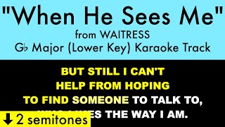 "When He Sees Me" (Lower Key) from Waitress (Gb Major) - Karaoke Track with Lyrics