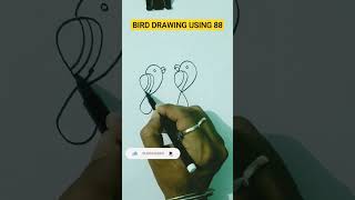 Quick simple and easy drawing of bird l Bird drawing uding 88 for beginner #shorts #shortsfeed #yt