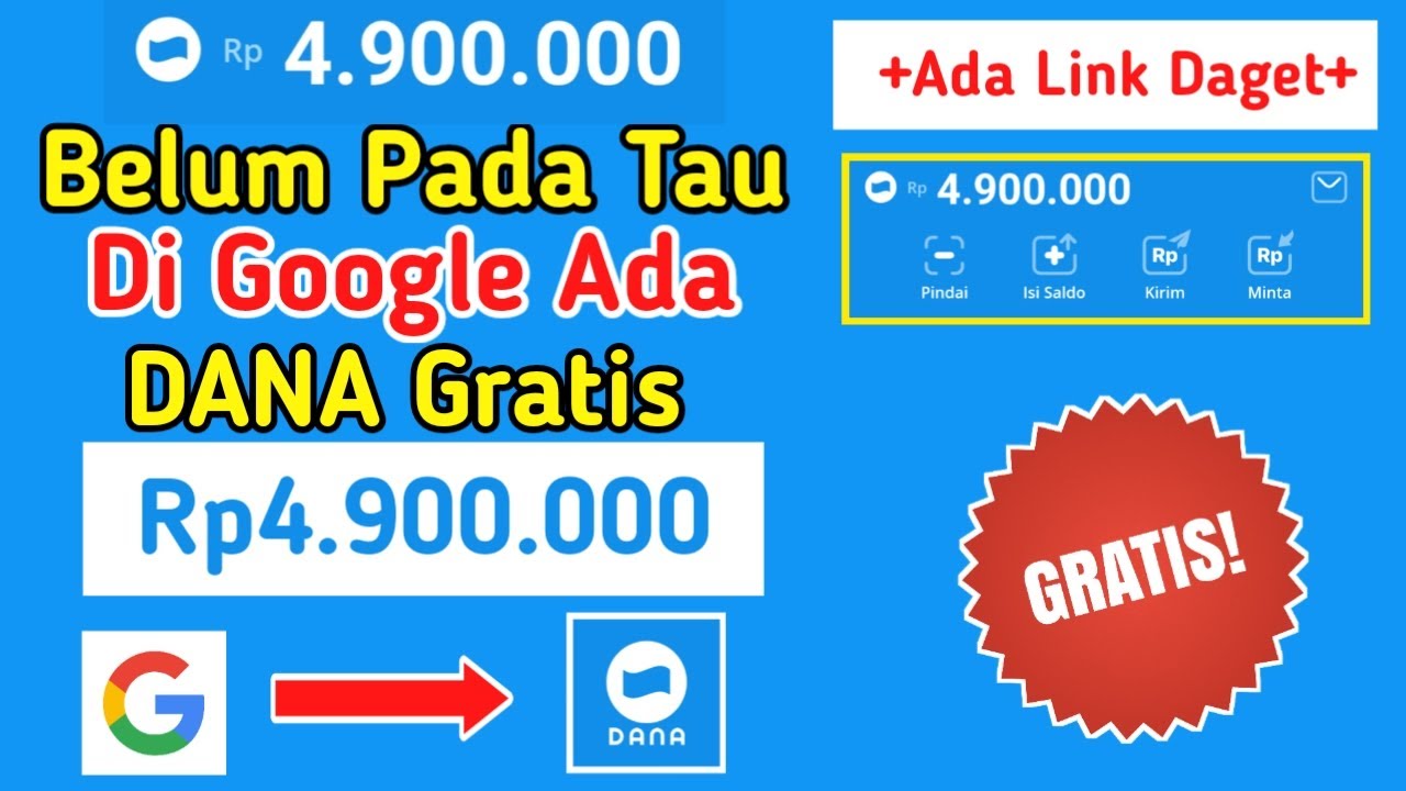 Buruan Klaim!! Saldo Dana 4,9Jt Gratis Langsung Dari Google - Cara ...