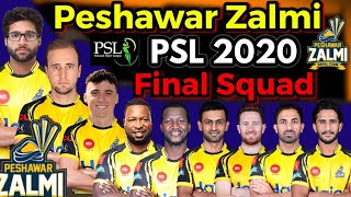 PSL 2020 Peshawar Zalmi Final Squad | Peshawar Zalmi Confirmed Squad PSL 2020 | PZ Squad 2020