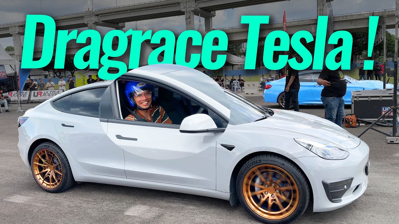 Bawak Tesla Masuk Drag Race ! 🔥 Semua Terkejut Dgn Performance - YouTube