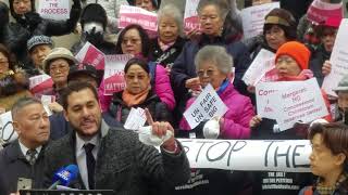 Co Founder Chris Marte on the City Hall Steps with protestors