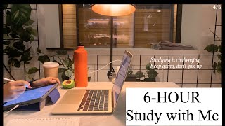 6 Hour Study with Me Cafe| POMODORO 50/10|| Rainy Day| Calming Environment|4k|Mindful Studying