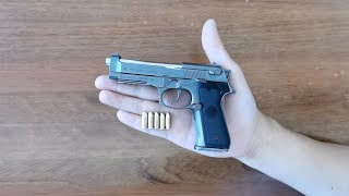 Mini Beretta M92 Gun with Bullets Unboxing 2022 - Miniature Shell Ejection Pistol in 1:2 Scale