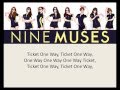 Nine Muses- Ticket (Lyrics)
