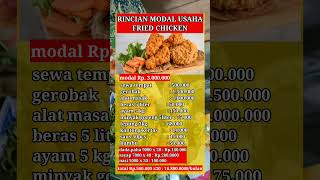 rincian modal usaha fried chicken #idejualan #idejualan2000an #ideusahakuliner