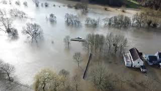 Drone Footage UK. The Wharf Holt Fleet 2020 Floods